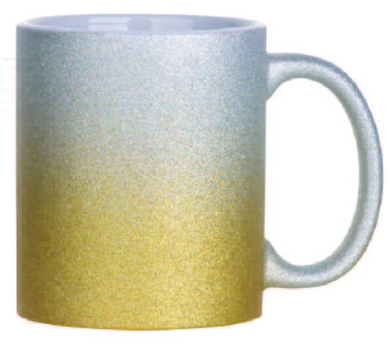 11oz. Sublimation Glitter Mug - Silver/Gold