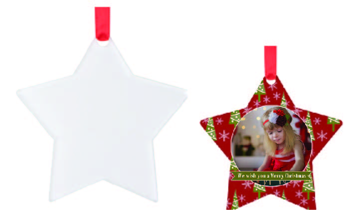 Sublimation Blank Acrylic STAR Ornament - 5 Pack