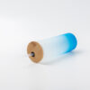 17oz Sublimation BLANK Slim Glass Tumbler w/ Frosted & Lt. Blue Gradient - Image 2