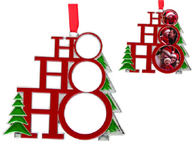 Sublimation Blank HO HO HO Ornament 5-Pack