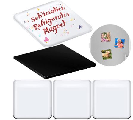3D Crystal Glass Fridge Magnets Square