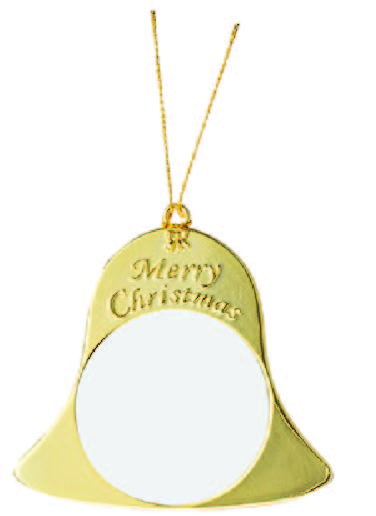 Sublimation Blank Gold Metal Bell Ornament 5-Pack