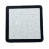 Blank front view of not printed on square puzzle with frame for sublimation printer