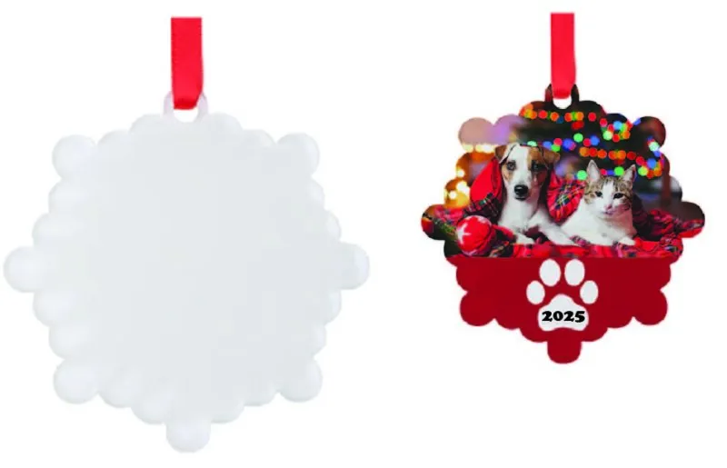 Sublimation Blank Acrylic SNOWFLAKE Ornament - 5 Pack