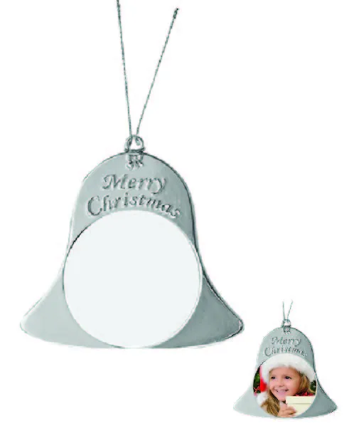 Sublimation Blank Silver Metal Bell Ornament 5-Pack