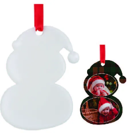 Sublimation Blank Acrylic SNOWMAN Ornament - 5 Pack