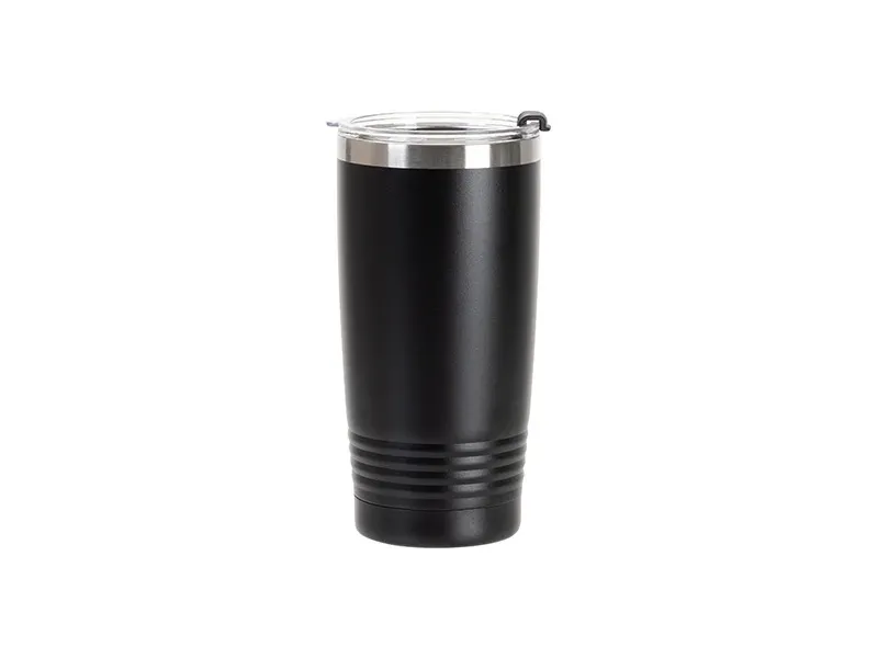 Laser Engraving 20oz Powder Coated Steel Tumbler - BLACK