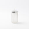 15oz Sublimation BLANK Frosted Mason Jar w/ Lid & Straw