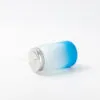 15oz Sublimation BLANK Frosted Mason Jar w/ Lid & Straw -LT BLUE - Image 2