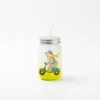 15oz Sublimation BLANK Frosted Mason Jar w/ Lid & Straw -YELLOW - Image 3