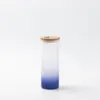 17oz Sublimation BLANK Slim Glass Tumbler w/ Frosted & Dark Blue Gradient