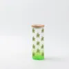 17oz Sublimation BLANK Slim Glass Tumbler w/ Frosted & Green Gradient - Image 3