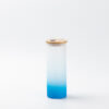 17oz Sublimation BLANK Slim Glass Tumbler w/ Frosted & Lt. Blue Gradient