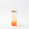 17oz Sublimation BLANK Slim Glass Tumbler w/ Frosted & Orange Gradient