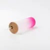 17oz Sublimation BLANK Slim Glass Tumbler w/ Frosted & Magenta Gradient - Image 2