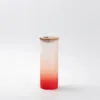 17oz Sublimation BLANK Slim Glass Tumbler w/ Frosted & Red Gradient