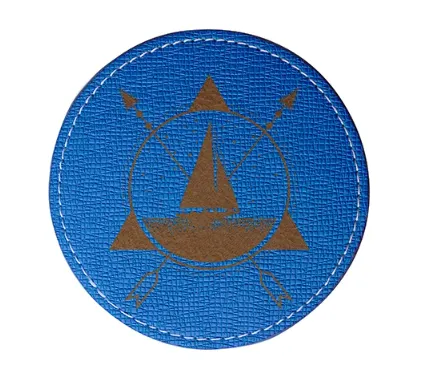 Laser Engraving Leather Round Coaster