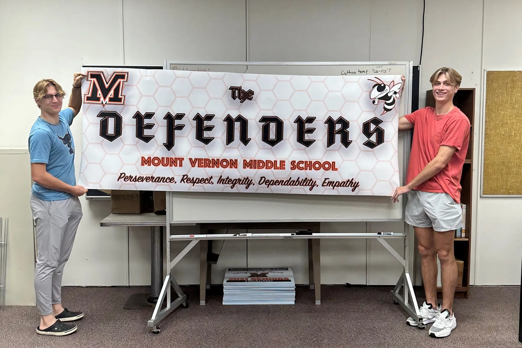 Printed school spirit banner