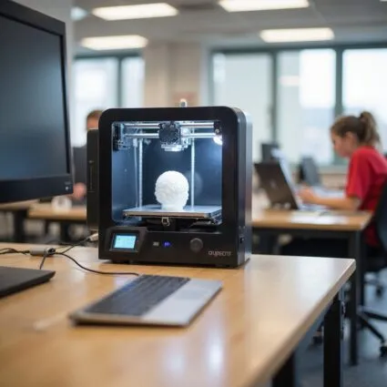 “A compact desktop FDM 3D printer fabricating a small plastic model on its build plate in a bright, sunlit school classroom with colorful desks and educational posters in the background.” fff fff sla printers sls 3d printers stereolithography dlp fff 3d printer 3d printer 3d printer fff 3d printers fff sla 3d printers fff stereolithography sla sla fdm 3d printers fff metal 3d printers sla fdm 3d printing fff 3d printers fff sla 3d printer fff fff fff fdm 3d printing