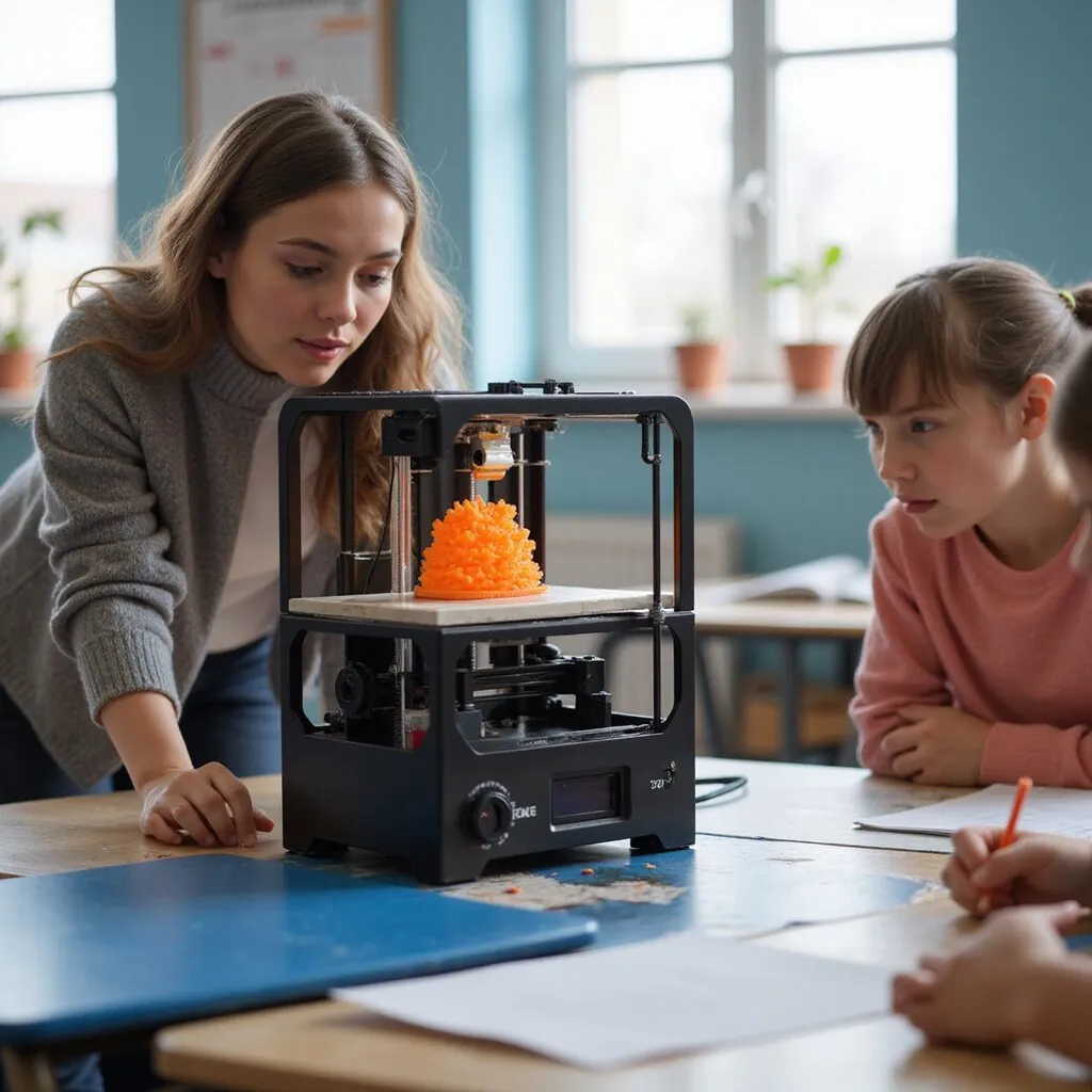 A compact FDM desktop 3D printer printing a small model in a bright school classroom. fdm 3d printing 3d printer 3d printer 3d printers dlp fdm 3d printing 3d printers 3d printers fff 3d printers sla sls 3d printers 3d printer fff 3d printer fdm 3d printer fff fff 3d printers sla 3d printer dlp fused filament fabrication sla sla 3d printer sla sla fff 3d printers 3d printer 3d printer fff