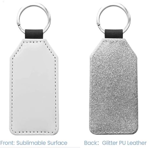 Generic 10 Pack Sublimation Blanks Keychain PU Leather Keychain