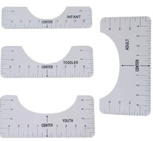 Blank Sublimation T-Shirt Transfer Alignment Ruler (4 Piece) for Printing