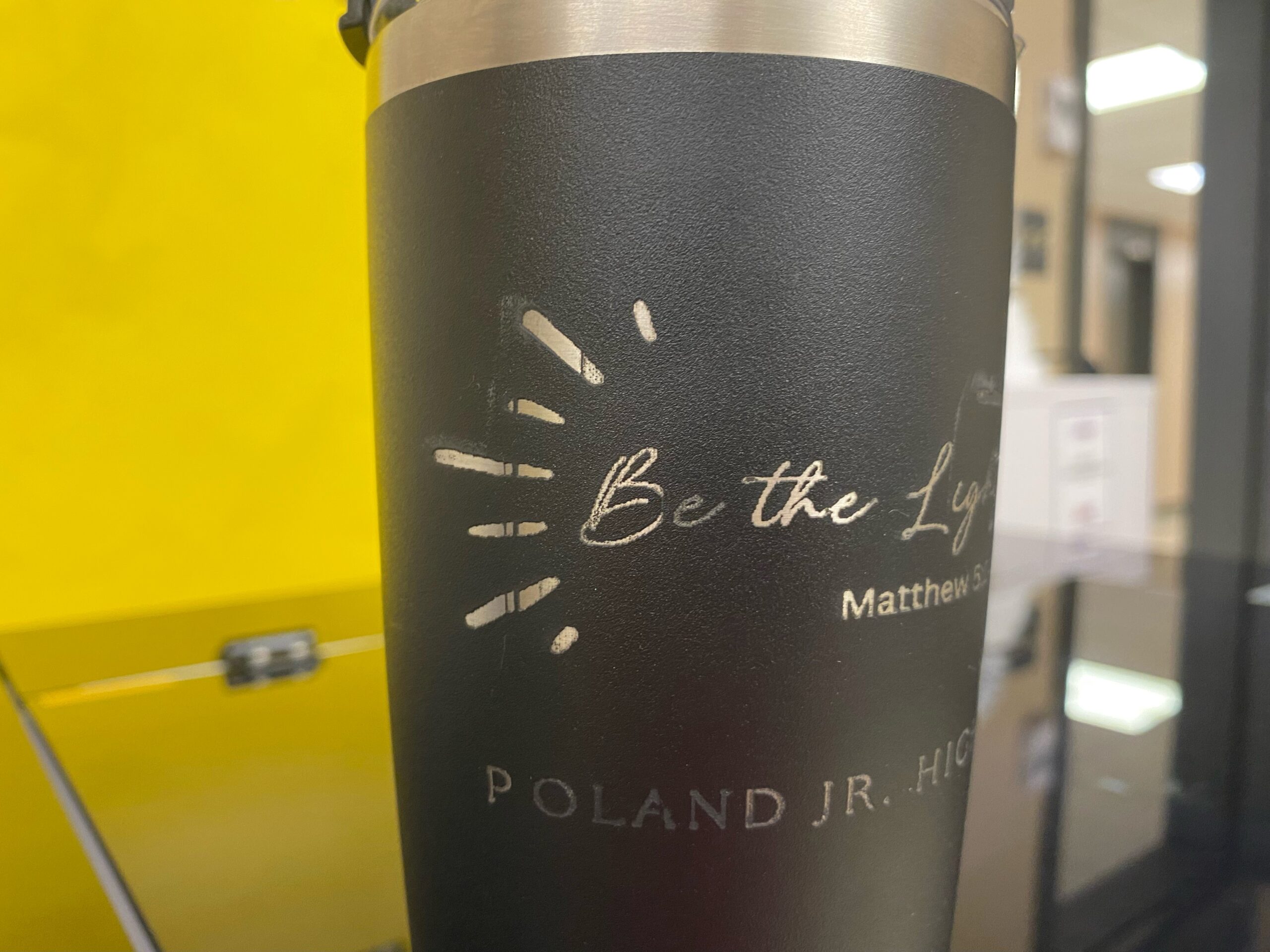 Laser engraved tumbler for school fundraisers and student stores