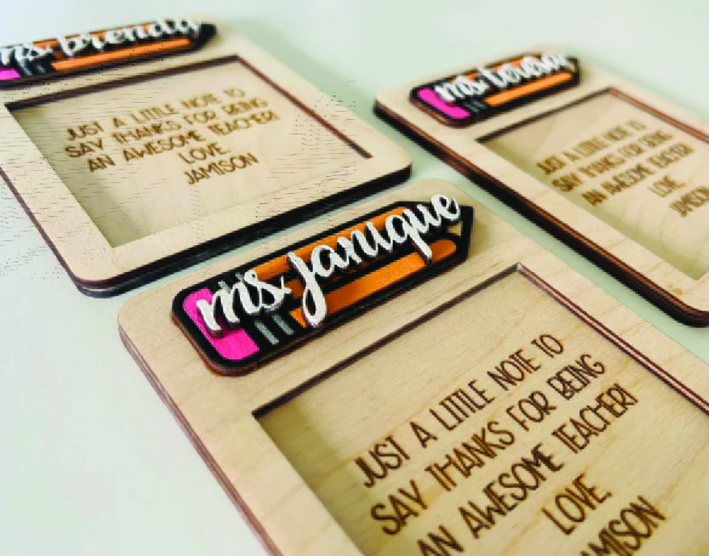 Laser engraved teacher appreciation gifts