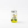 15oz Sublimation BLANK Frosted Mason Jar w/ Lid & Straw -YELLOW - Image 3