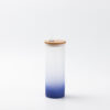 17oz Sublimation BLANK Slim Glass Tumbler w/ Frosted & Dark Blue Gradient