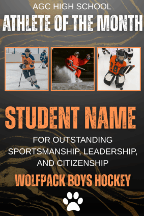 Athlete of the Month Student Recognition Poster Template