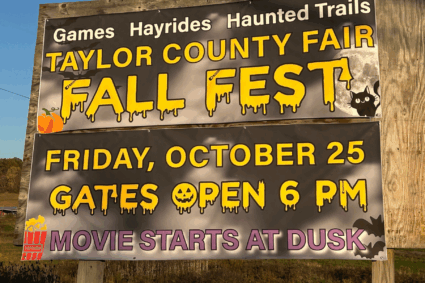 Outdoor banners promoting fall events
