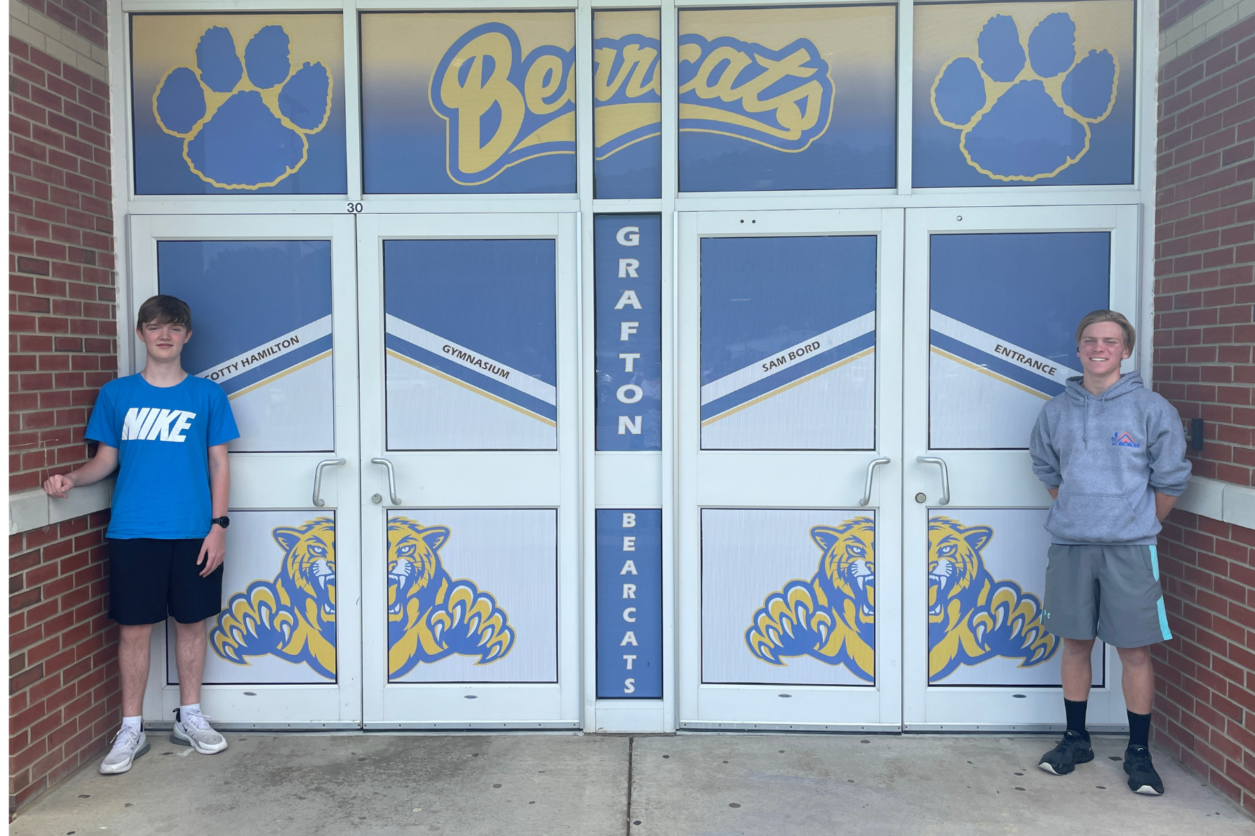 High School door decal, designed and installed by students