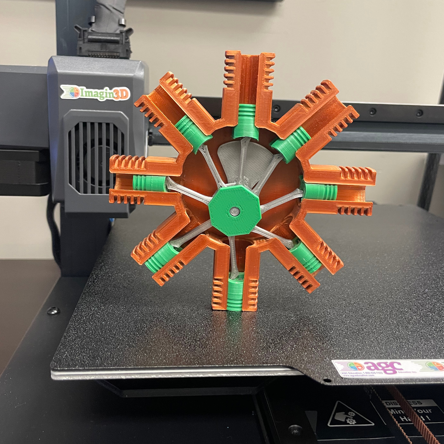3D printed engine model with moving parts