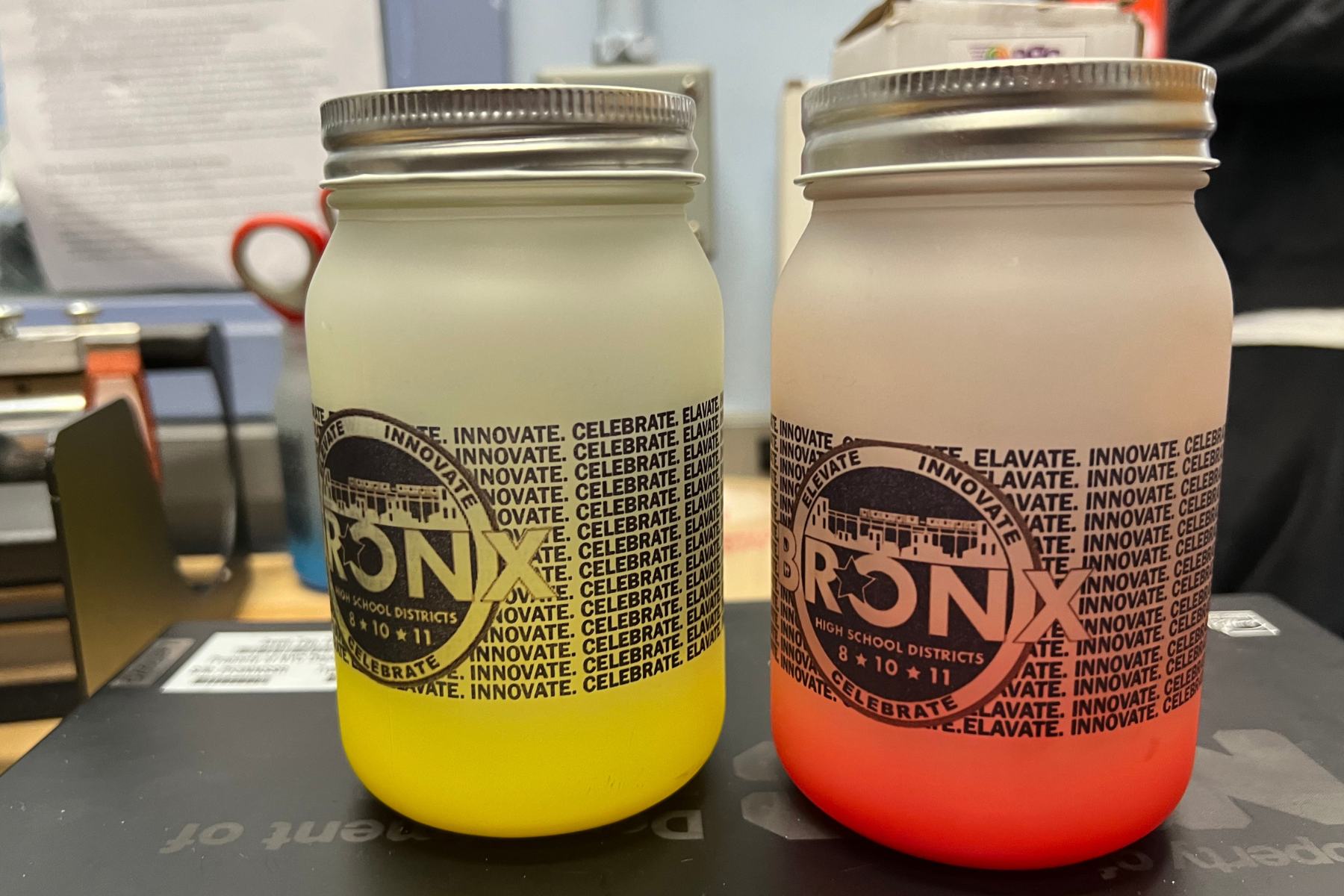 Sublimation printed mason jars for school fundraising