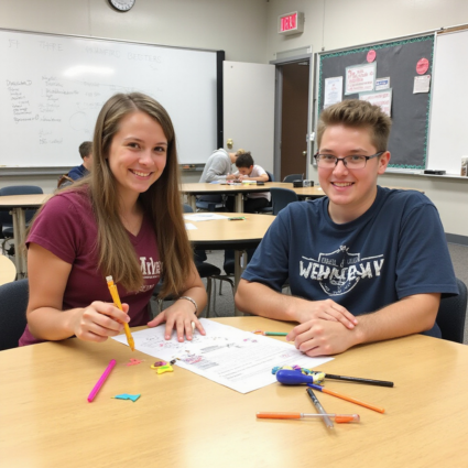 High school students collaborating on a hands-on robotics project at an outdoor autumn STEM program math circle cty math circle cty nasa international space apps challenge cty